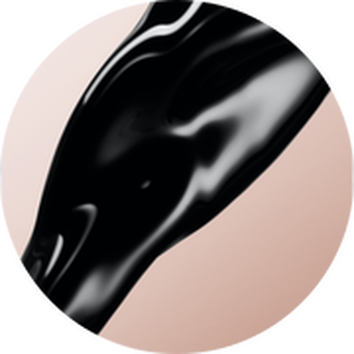 Fekete, fenyes burok egy kor alaku hatter előtt, elegans es modern megjelenessel.