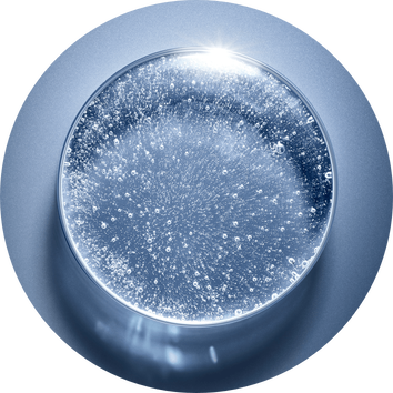 Buborekos viz egy fenyes, kerek poharban, ami modern es frissitő hatast kelt.